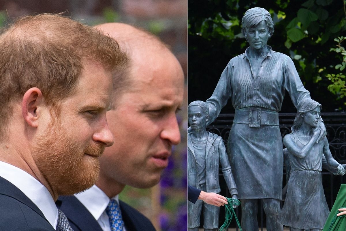 Los príncipes Guillermo y Enrique se reúnen para inaugurar estatua de su madre Diana