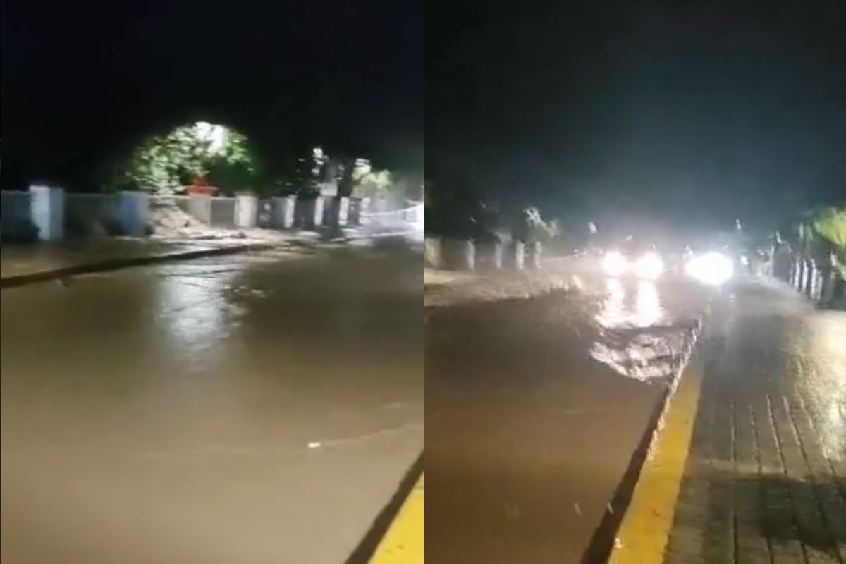 Río Cuale se desborda por paso del huracán Nora en Puerto Vallarta