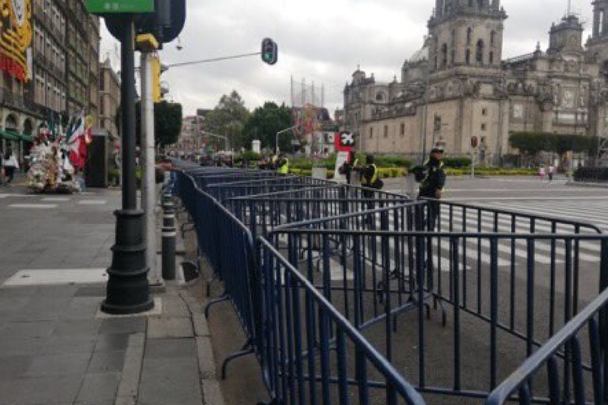 Implementan medidas de seguridad en el Zócalo por festejos patrios