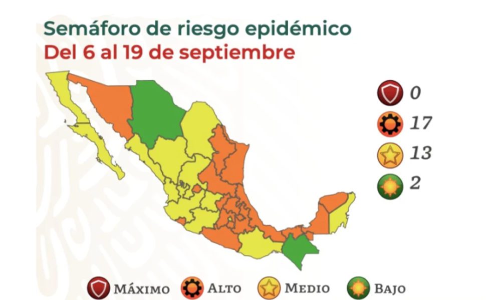 Conoce el semáforo epidemiológico de Covid-19 en tu estado