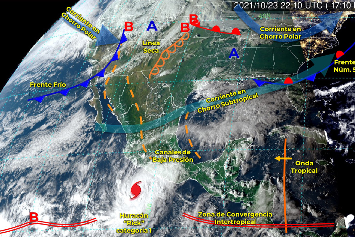 Huracán “Rick” podría intensificarse a categoría tres; se prevén fuertes lluvias