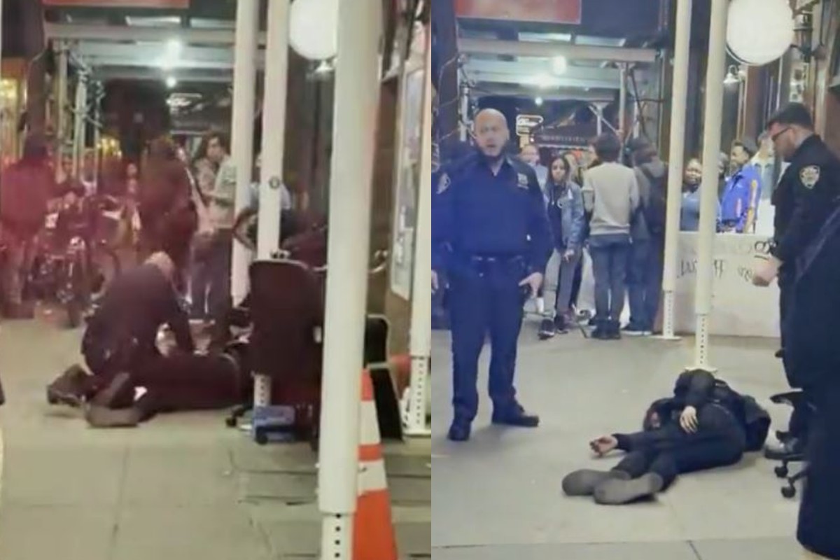 Policía de NY da golpiza a indigente y lo deja inconsciente en el suelo