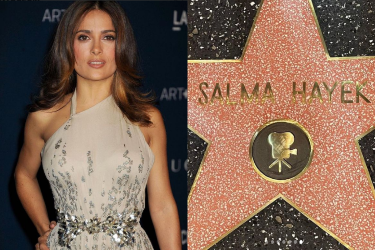 Salma Hayek devela estrella en Paseo de la Fama de Hollywood