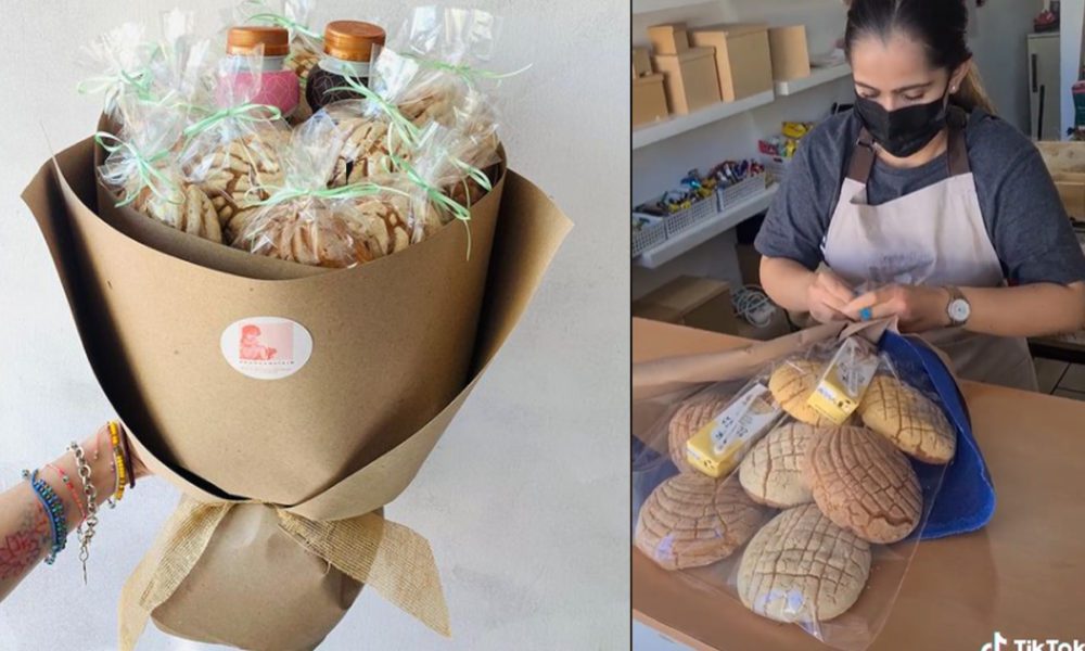 ¡Adiós a las rosas! Crean ramos de pan de dulce