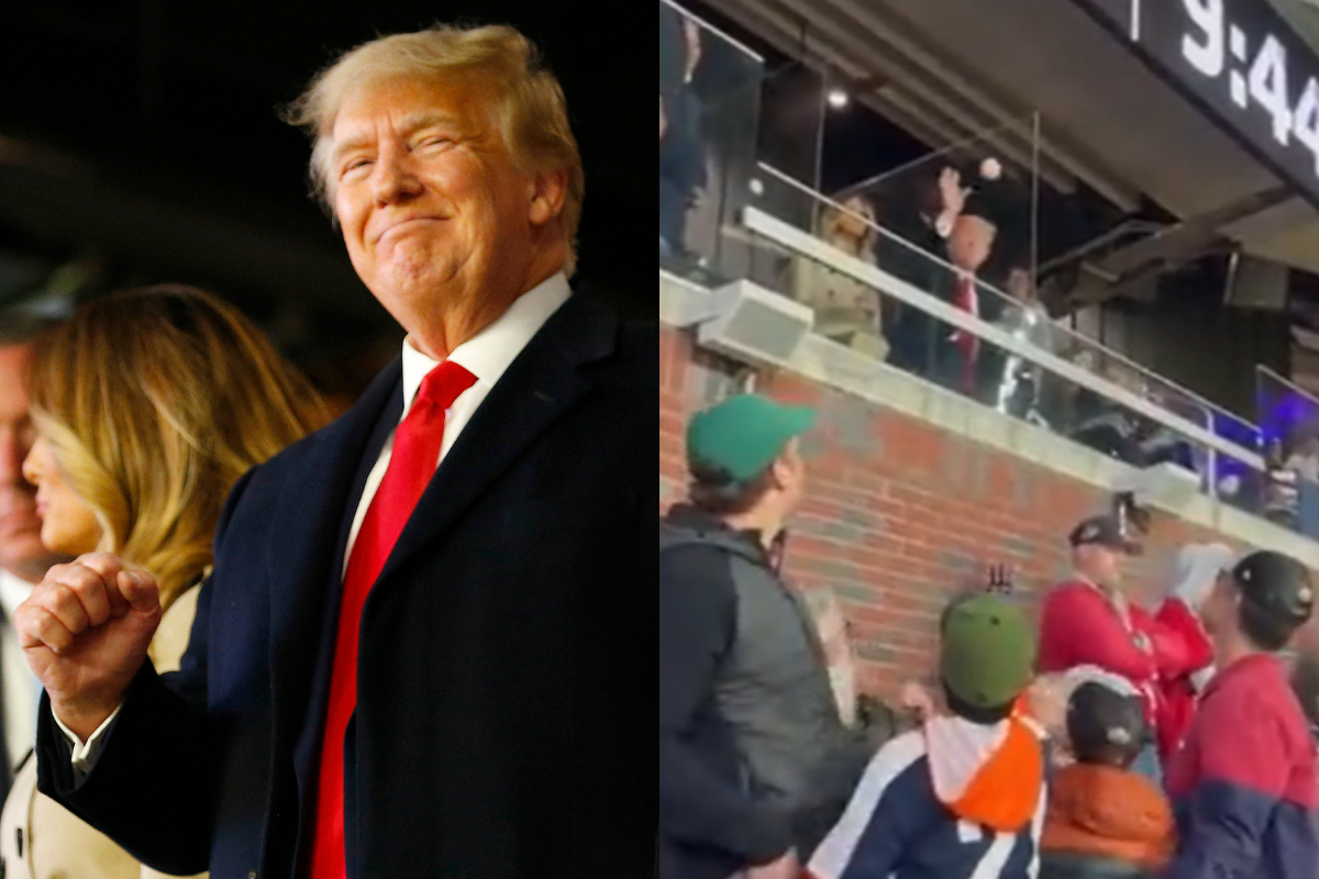 Donald Trump golpea cabeza de niño con pelota de béisbol