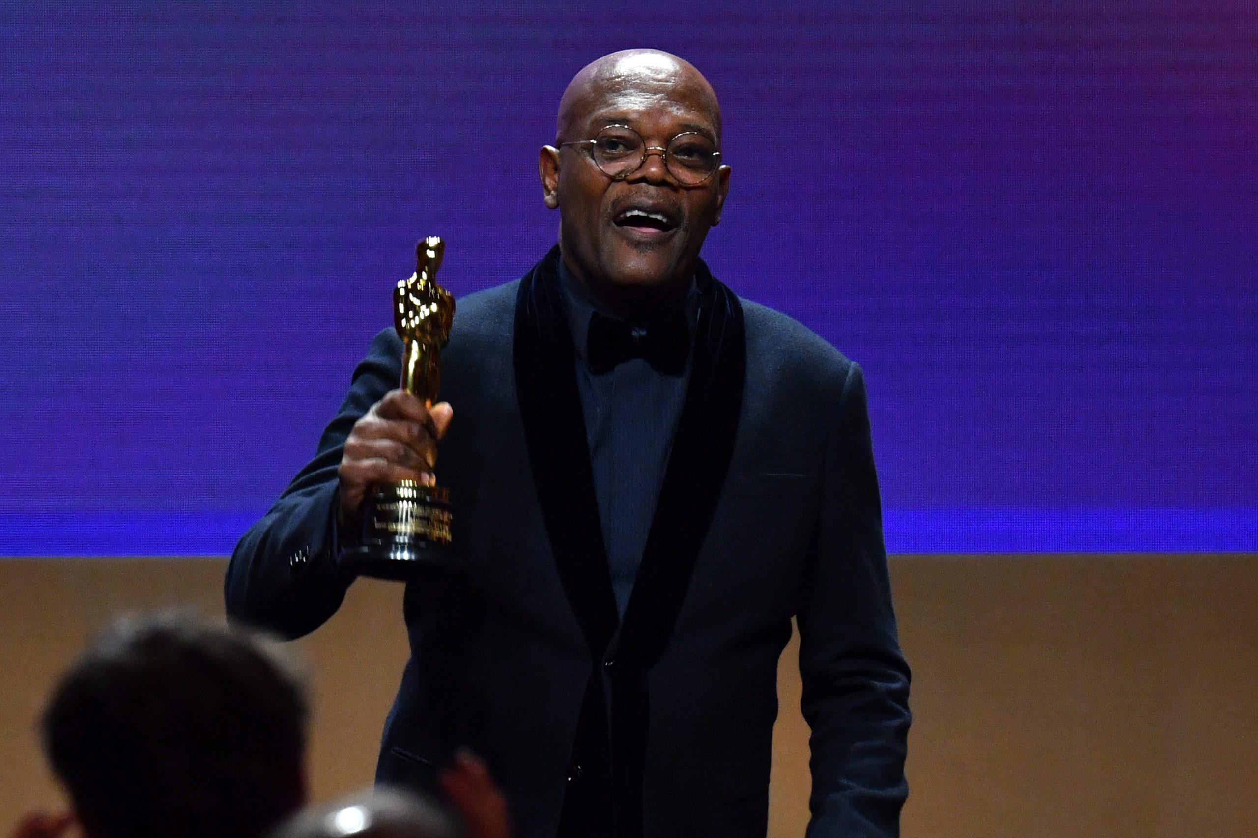 Samuel L. Jackson recibe el Oscar honorífico junto a Liv Ulmann