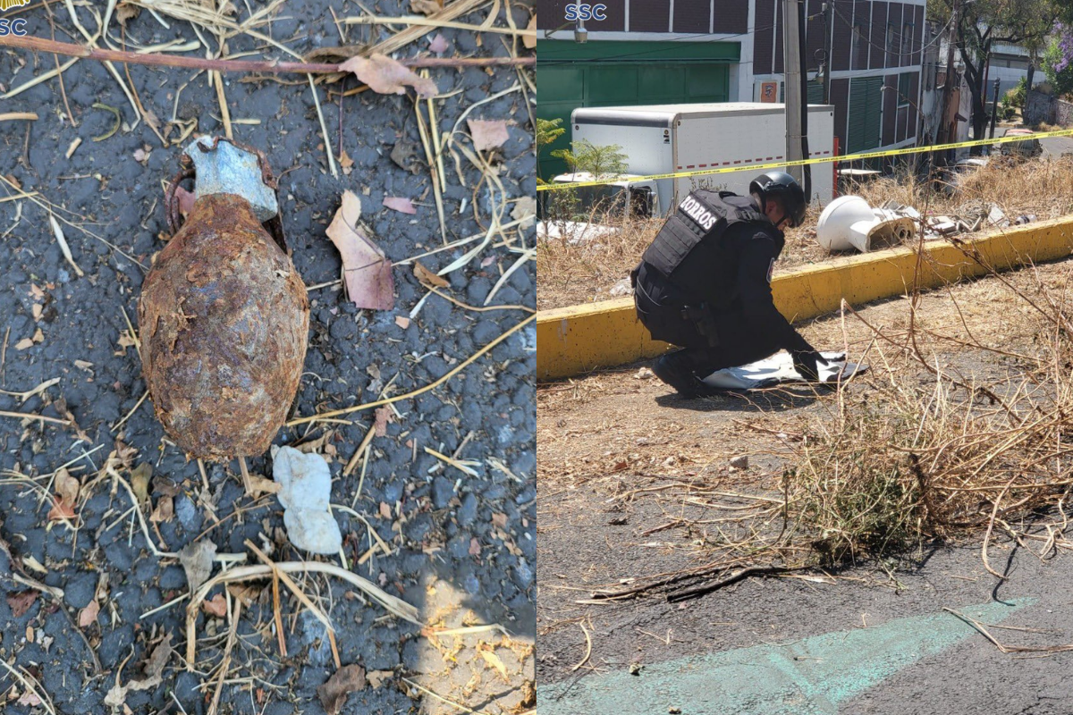 Trabajador de limpia encuentra granada mientras barría en Álvaro Obregón