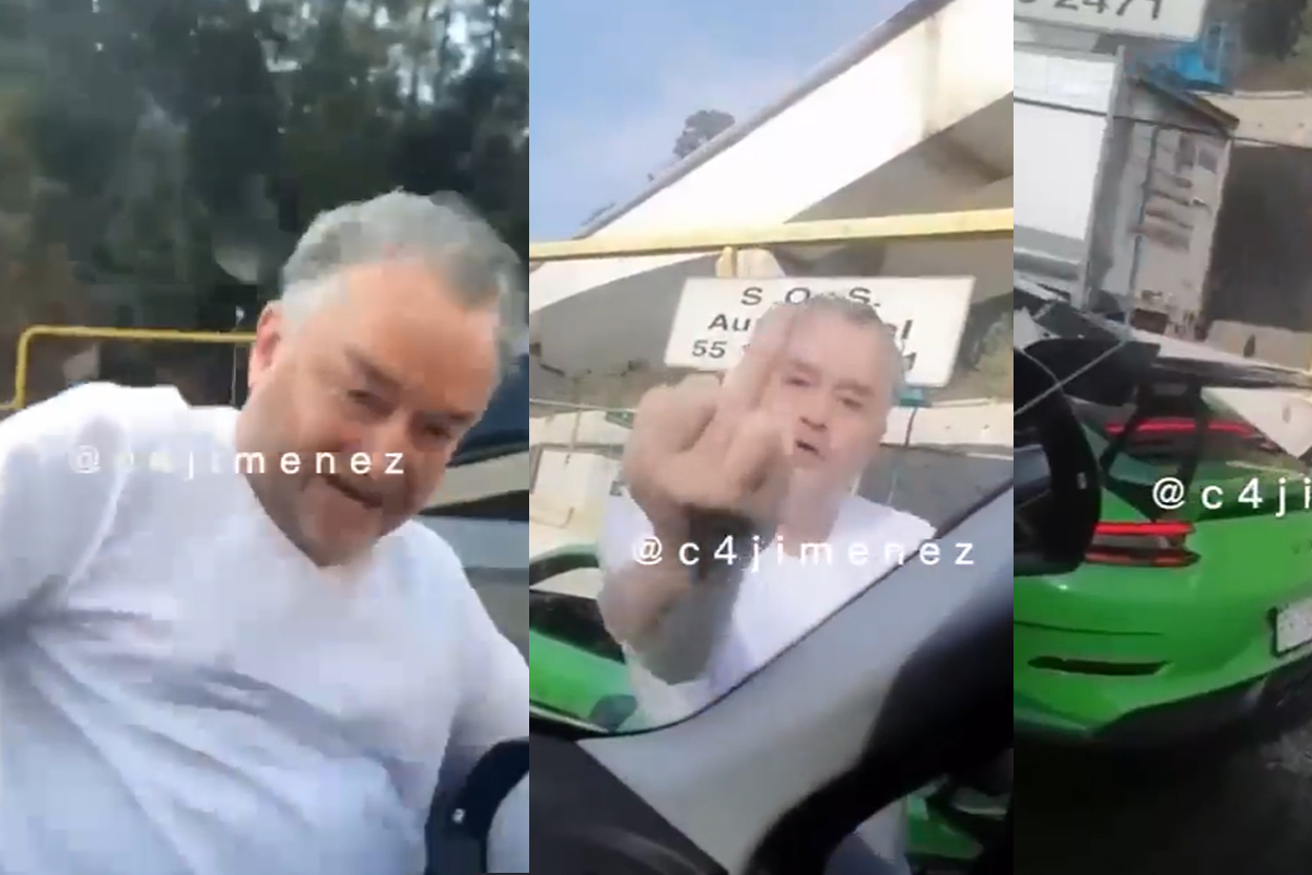 Conductor de Porsche y escoltas agreden a automovilista tras impactarlo