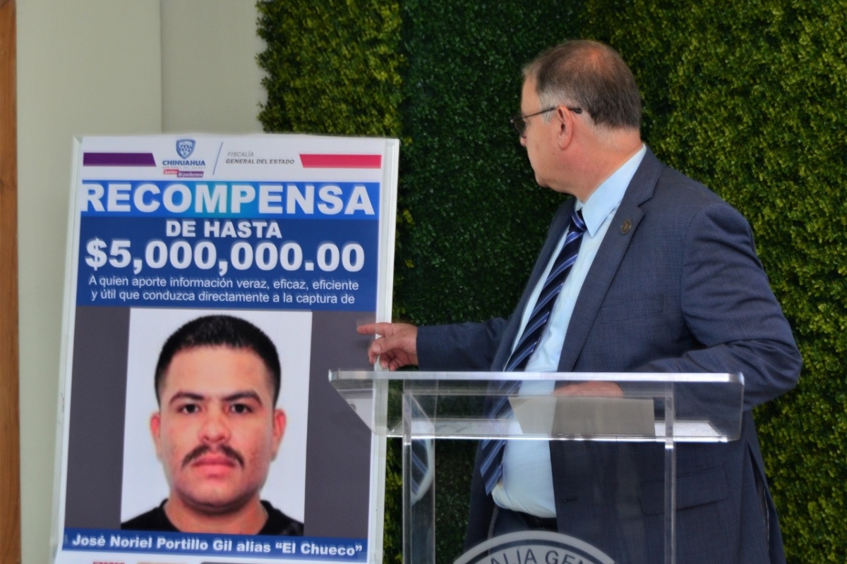 Fiscalía de Chihuahua ofrece recompensa de 5 millones de pesos por “El Chueco”