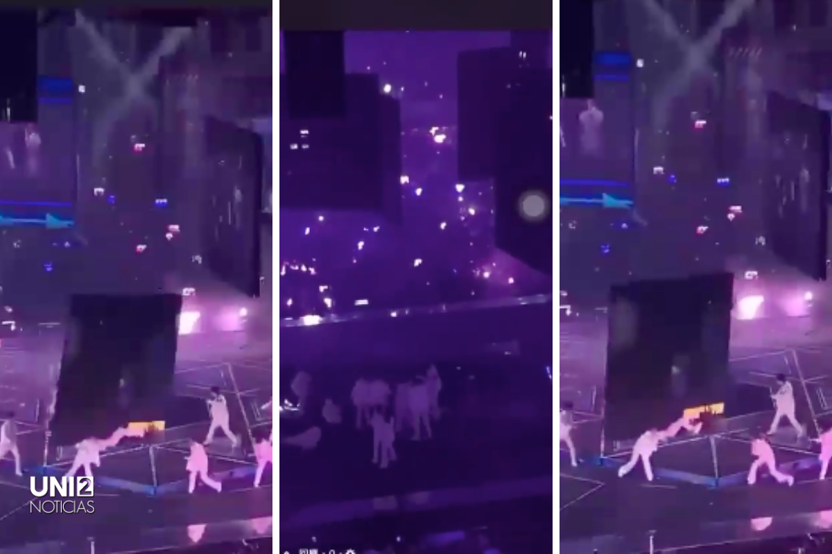 ¡Auch! Pantalla gigante cae sobre bailarines en pleno concierto